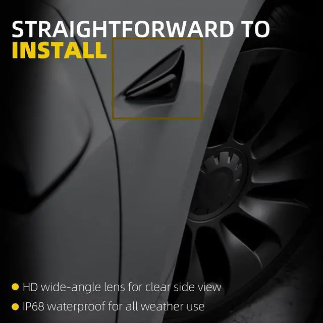 Alt view image 3 of 5 - Dasbecan Front Fender Camera Compatible with 2017-2023 Tesla Model 3 2020-2023 Model Y Repeater Camera Right Passager Side Replace 1125107-50-G 1125107-50-J