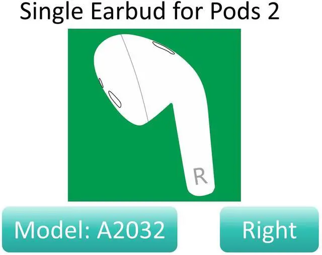 Alt view image 2 of 5 - Meenova OEM A2032 Right Earbud Replacement for Pods (2nd Generation) R Side
