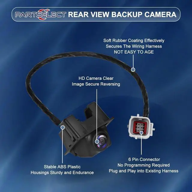 Alt view image 3 of 5 - Partselect 23171840 Rear View Backup Camera Replacement for Cadillac CTS 2011 2012 2013 2014 2.0L L4 / 3.0L 3.6L V6 Back Up Camera for CTS V 6.2L V8 Replaces# 22914945, 20793585
