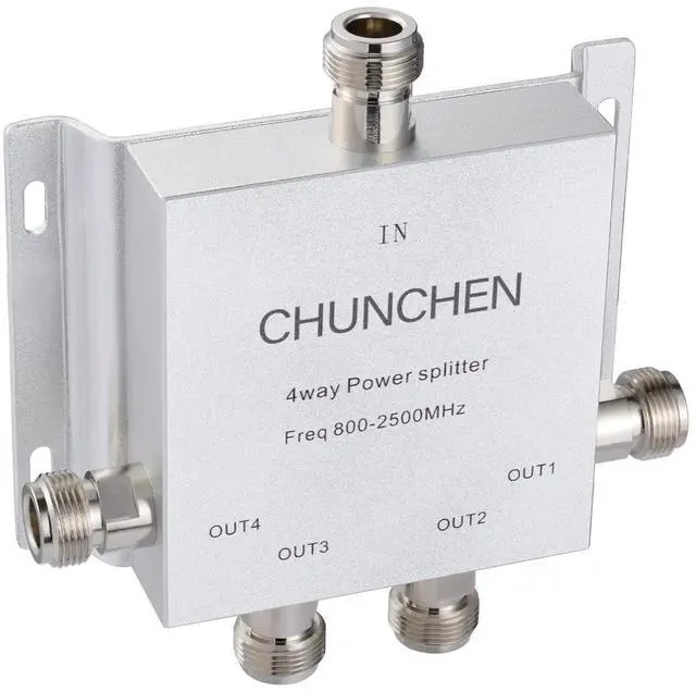 Alt view image 3 of 5 - CHUNCHEN 4 Way N Female Connector Power Splitter 50 Ohm Signal Splitter 800MHz-2500MHz Cable Signal Splitter 1 Input 4 Output for Antenna Cable