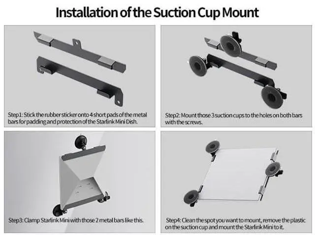 Alt view image 5 of 5 - Starlink Mini Sunroof Suction Cup Mount, Sticky Suction Cup Mount for Car Sunroof Window Windershield Mounting Kit Accessories