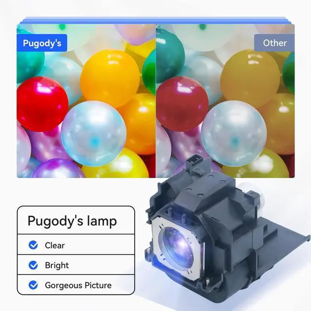 Alt view image 3 of 5 - Pugody ET-LAEF100 Replacement Projector Lamp Bulb for Panasonic PT-EZ590 EW650 EX620 EW550 FW530 FX500 FW430 FX400 EZ590U EZ590L EW650U EX520L EX620U EX620L FX500U FZ570U EX620T SLX64CB SLX64CLB