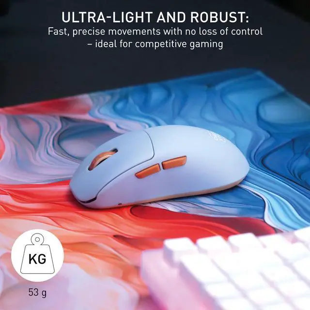 Alt view image 5 of 5 - CHERRY XTRFY M68 Wireless, Ultralight Wireless Gaming Mouse, 2.4 GHz, Optimized for E-Sports, Symmetrical Shape with Extra Low Front, Blue