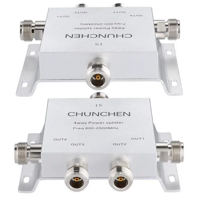 Alt view image 2 of 5 - CHUNCHEN 4 Way N Female Connector Power Splitter 50 Ohm Signal Splitter 800MHz-2500MHz Cable Signal Splitter 1 Input 4 Output for Antenna Cable