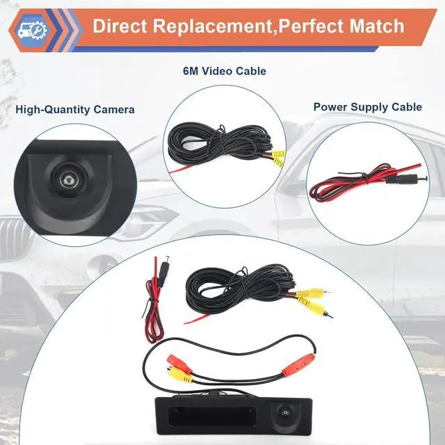 Alt view image 5 of 5 - ZONFANT HD 1280x720p Rear View Camera, Trunk Handle Rear View Reverse Backup Camera Compatible with BMW Vehicle F Series 3/4/5 X3 X4 F30 F32 F10 F11 F25