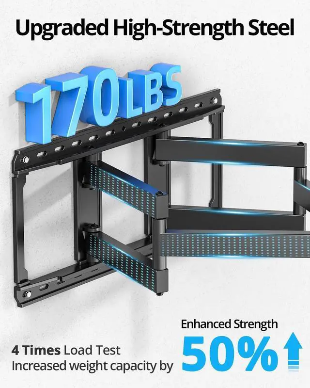 Alt view image 4 of 5 - USX STAR 85 86 98 100 inch Heavy Duty TV Wall Mount for 37-105 inch Large TVs, Pre-Assembled TV Mount with Tool-Free Tilt, Up to 170lbs, VESA 800 x 600mm, 24 Wood Studs