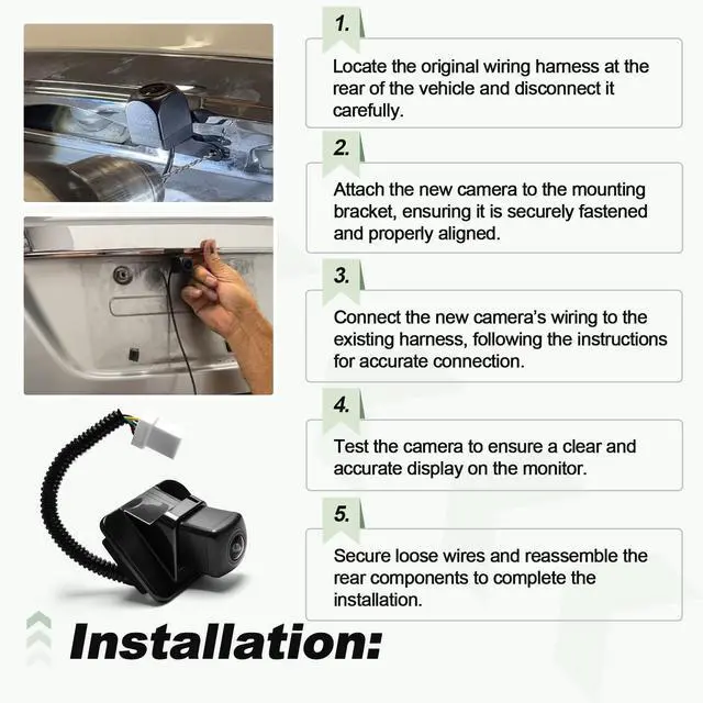 Alt view image 5 of 5 - Backup Rear View Reverse Camera Compatible with 2013-2015 Civic Replace 39530-TR3-A51 193843081364 9590-447 39530TR3A51 590447 HO1960103 16548842 PAC156