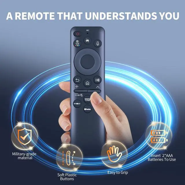 Alt view image 5 of 5 - FQOUG BN59-01480A for Samsung Solar TV Remote Control with AI, Rechargeable Replacement for Samsung Smart TV with Voice Control, Solarcell and USB Charging, 2-Year Warranty (2025 Models)