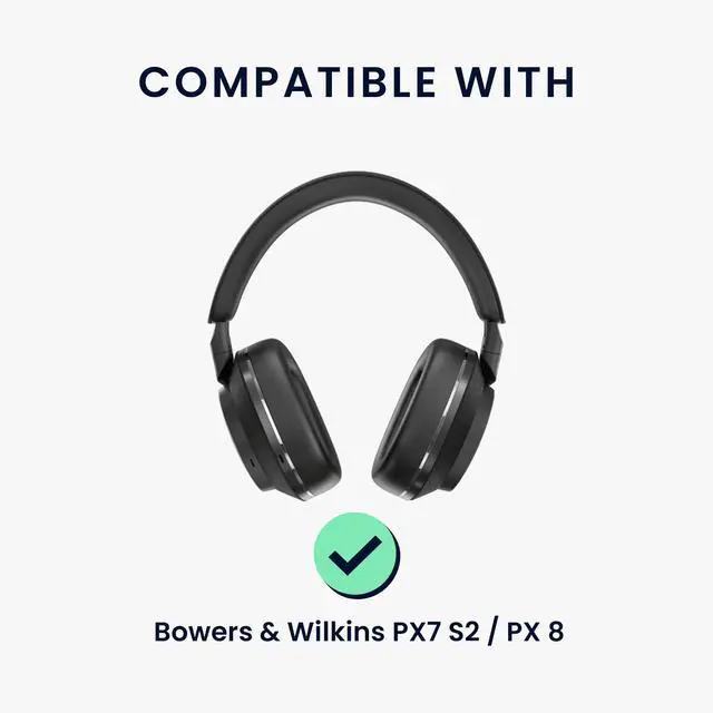 Alt view image 2 of 5 - kwmobile Headphone Cushions Compatible with Bowers & WilkinsPX7 S2 / PX 8 Cover - Faux Leather Replacement Pads for Headphones - Black