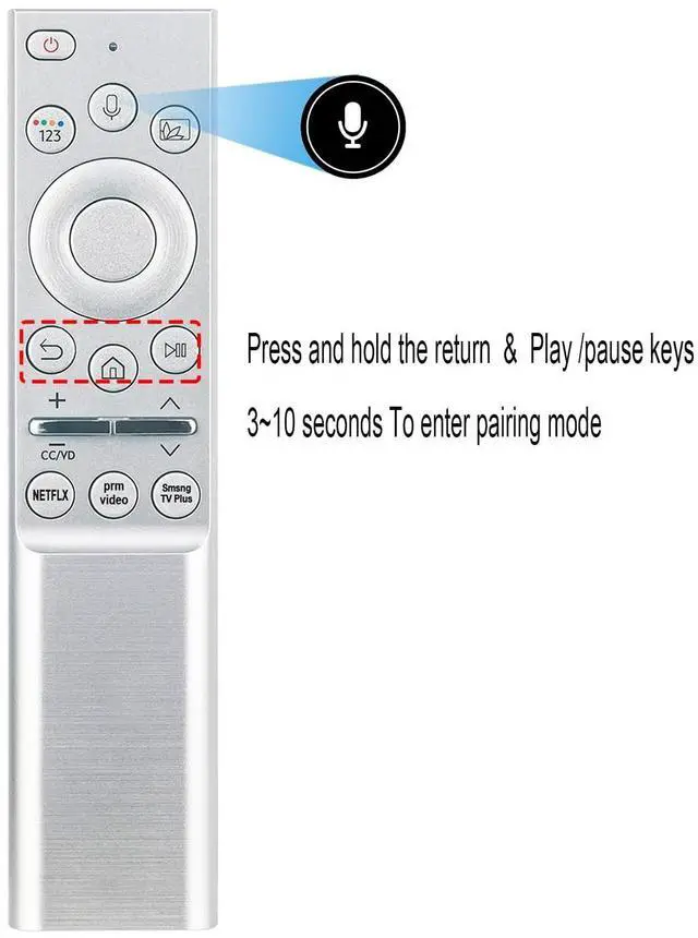 Alt view image 4 of 5 - Replacement Voice Smart Remote Control BN59-01327A Compatible with Samsung The Terrace Partial Sun 4K Outdoor TV LST7T QN55LST7TAFXZA QN65LST7TAFXZA QN75LST7TAFXZA QN55LST7T QN65LST7T QN75LST7T