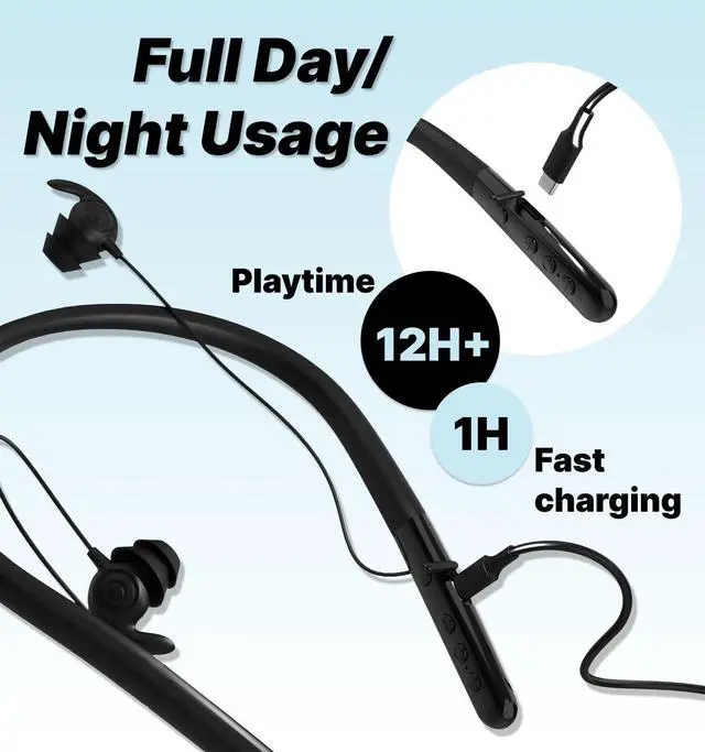 Alt view image 4 of 5 - Hmusic Sleep Earbuds for Side Sleepers, Sleep Headphones with 30dB Noise Isolation, 12-Hour Battery, Built-in White Noise & Mic, Secure Fit for Sleeping, Traveling, Working (Black)