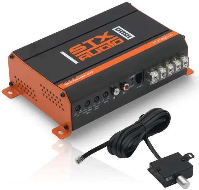 Main image of STX Audio STX1000.1D 1000-Watt Monoblock Class D Amplifier, 1 Ohm Stable, 600W RMS, MOSFET Circuit Design, Adjustable Bass Boost and LPF for Car Audio Systems