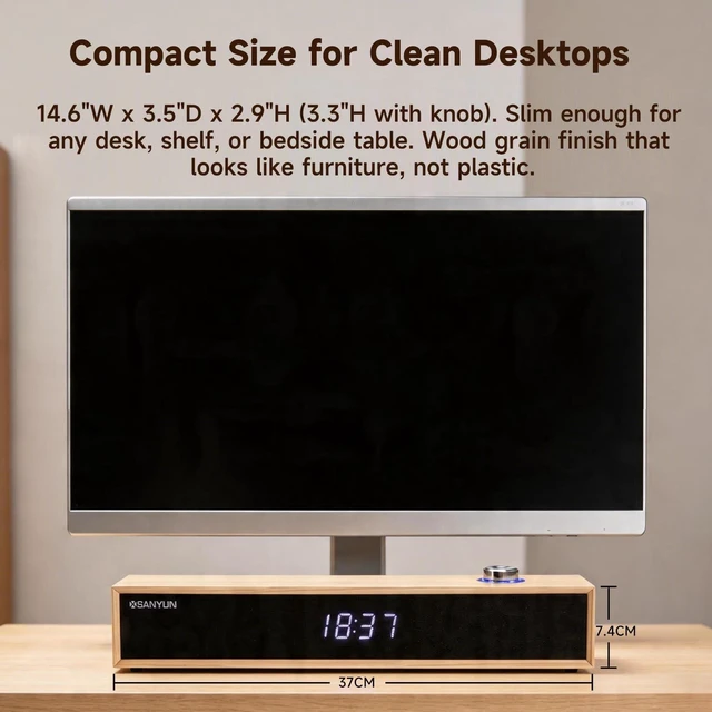 Alt view image 2 of 5 - Sanyun SW012 Desktop PC Soundbar, USB-C for Power and Audio & Bluetooth 5.4
