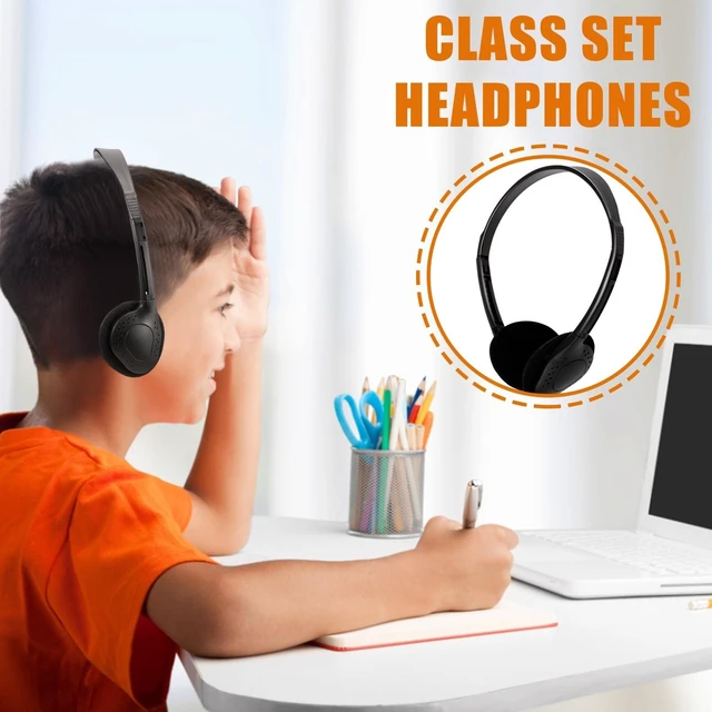 Alt view image 3 of 5 - Cptoion 30 Pack Class Set Headphones, Black, Adjustable, 3.5 Mm Jack