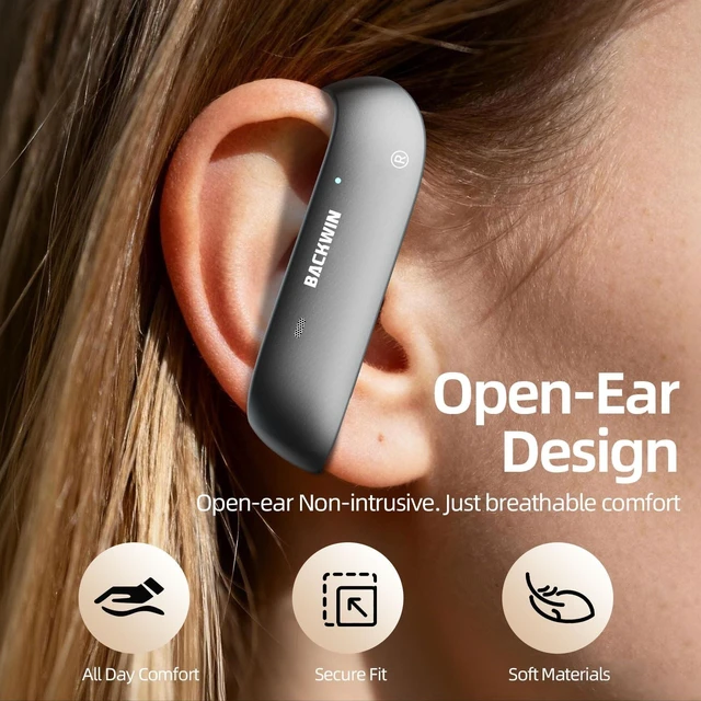 Alt view image 5 of 5 - ATHONGL Wireless Earbuds,Bluetooth 5.4 100H Playtime Headphone with Mic,Stereo Sound,Easy Button Controls,Ultra-Comfort Snug Fit Sports Ear Buds for Sports Meeting Running Workout Gym (Grey)