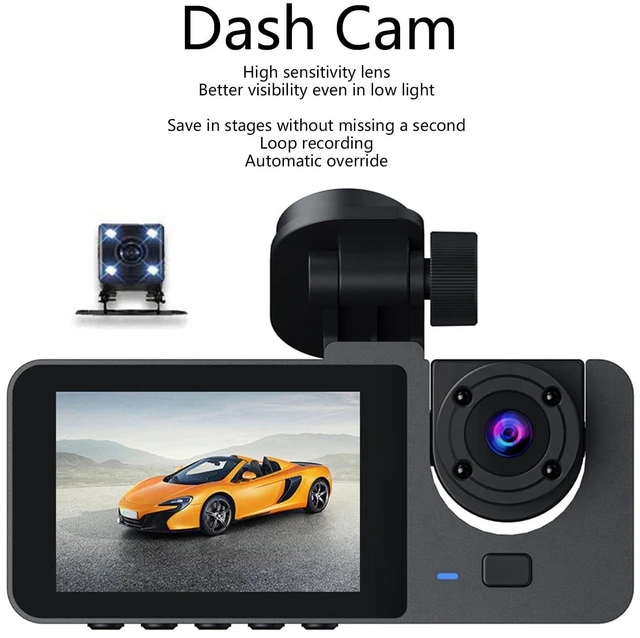 Alt view image 5 of 5 - Dash Cam Professional 2 Inch HD Screen 1080P Motion Detection Parking Monitoring 3 Lens Car Recorder (#1)