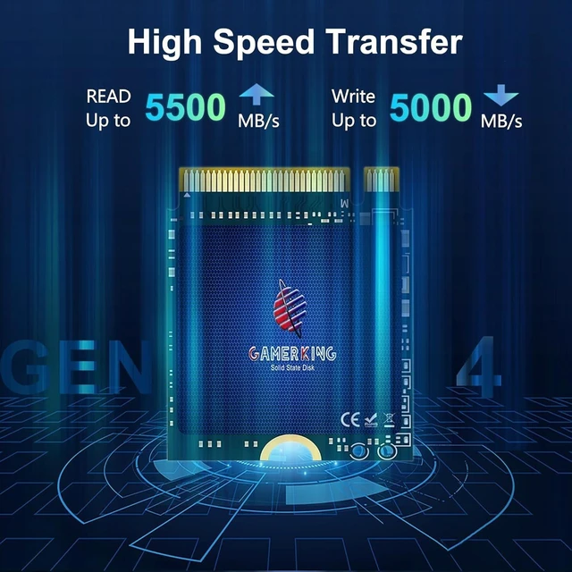 Alt view image 2 of 5 - GAMERKING M.2 2230 SSD 2TB PCIe NVMe Gen 4.0X4 Internal Solid State Drive