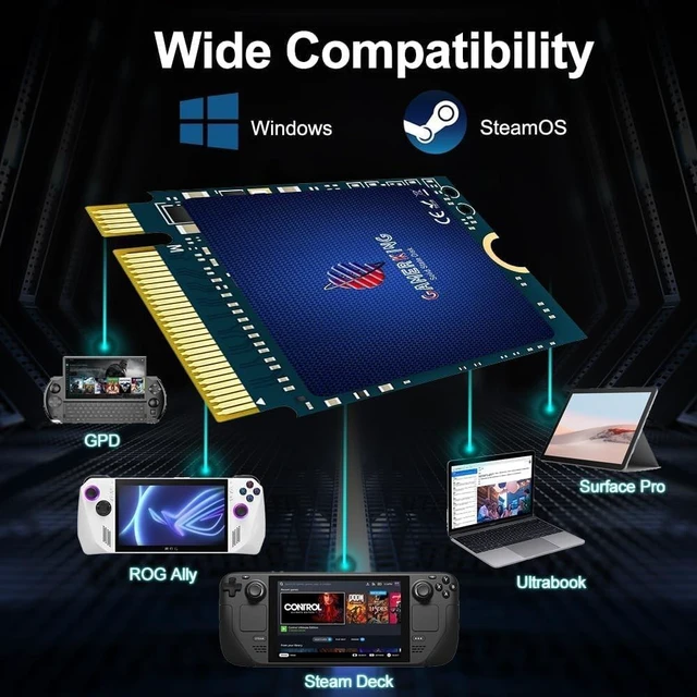 Alt view image 4 of 5 - GAMERKING M.2 2230 SSD 2TB PCIe NVMe Gen 4.0X4 Internal Solid State Drive