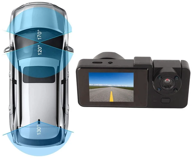 Alt view image 4 of 5 - Dash Cam Professional 2 Inch HD Screen 1080P Motion Detection Parking Monitoring 3 Lens Car Recorder (#1)