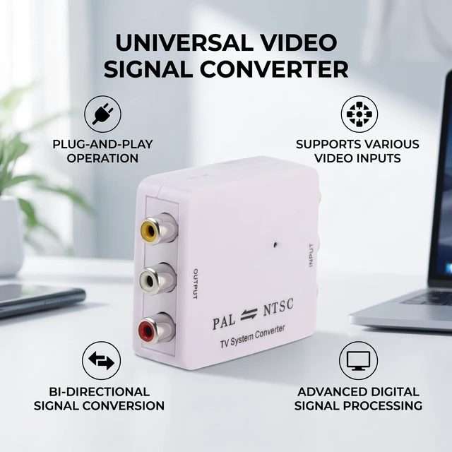 Alt view image 3 of 5 - PAL to NTSC Converter, 1080p HDMI TV Video Convertor Switcher Adapter for NTSC TV Set Projector PDP for Pal a Ntsc