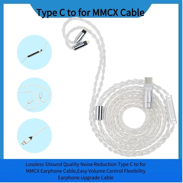 Alt view image 2 of 5 - BONKZEBU MMCX Cable for SE215 SE315 Sound Quality Earphone Upgrade Cable with Inline Volume Control Flexible Audio Cable for Musicians