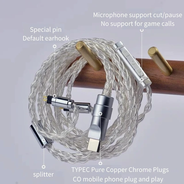 Alt view image 3 of 5 - BONKZEBU MMCX Cable for SE215 SE315 Sound Quality Earphone Upgrade Cable with Inline Volume Control Flexible Audio Cable for Musicians