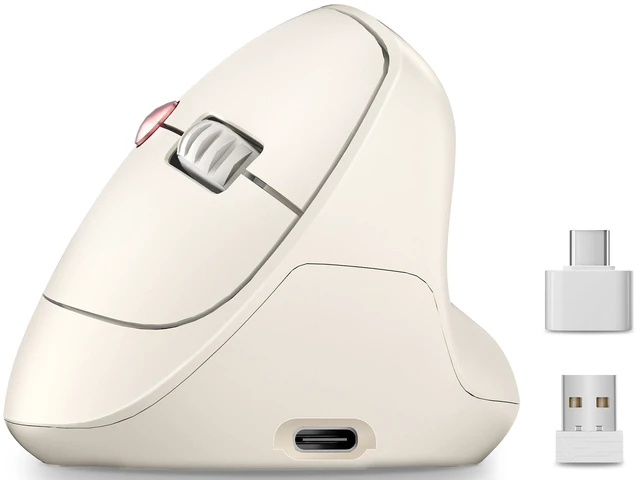 Main image of Luhaso Ergonomic Vertical Wireless Mouse, 57, Small/Medium Hands, Beige