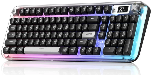 Main image of AUSDOM K98pro Wireless Silent Creamy Keyboard, Tri-Mode BT/2.4G/USB-C Computer Keyboard with Number Pad, RGB Backlit Media Knob Keyboard