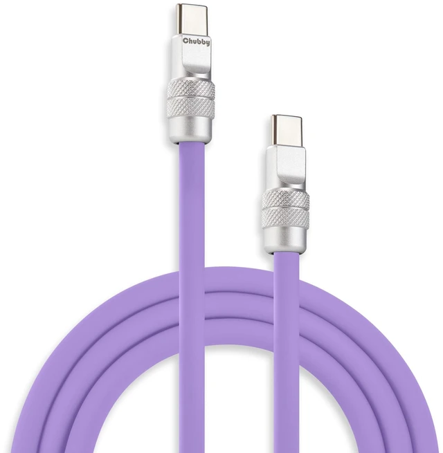 Main image of chubbycable USB C to C 240W Silicone Charging Cable, Light Purple, 16.4FT