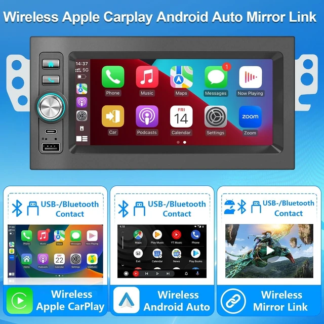 Alt view image 3 of 5 - Plug&Play 1.5 Din Car Radio for Chevy Silverado 1995-2002S10 1998-2002Blazer 1998-2002for GMC Suburban 1995-1999,Yukon 1995-2002 Sonoma 1998-20026.9 Inch IPS Touch Screen with Carplay Android auto