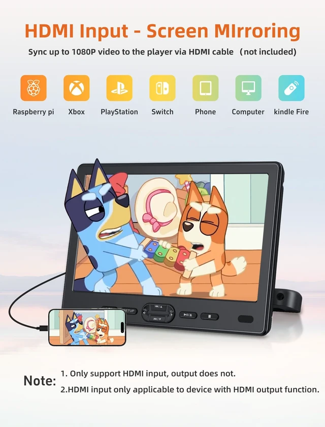 Alt view image 3 of 5 - DESOBRY 10.5" Car DVD Player Dual Screen & Suction-Type Disc in