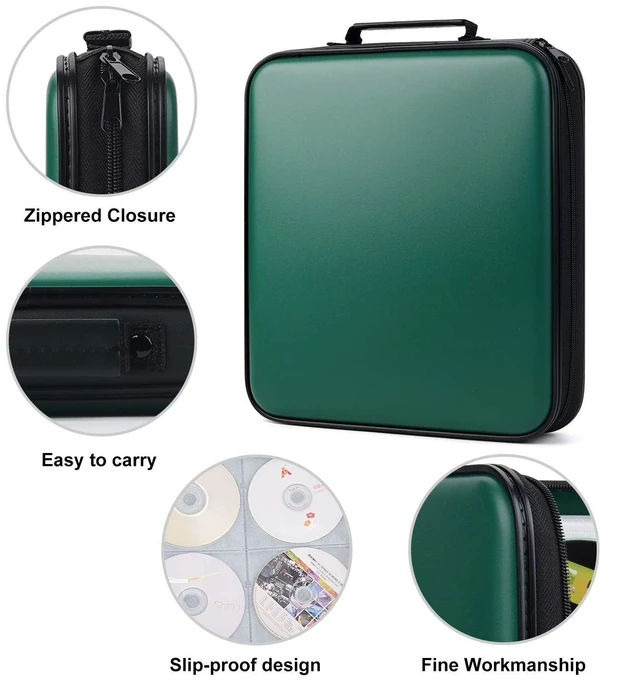 Alt view image 4 of 5 - TIMCORR DVD Storage CD Case Holder: 160 Capacity CD Sleeves Black Disc Cases Binder for Car - CD Hard Organizer Box - Large DVD Wallet for Movie/Music/Game & Portable CD Book