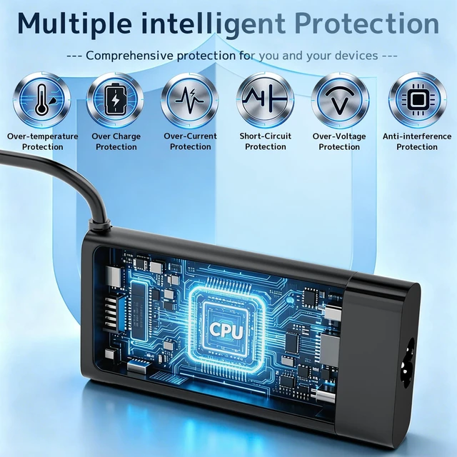 Alt view image 4 of 5 - 230W 19.5V 11.8A Charger Compatible with HP Gaming Laptop 4.5x3mm Blue Tip