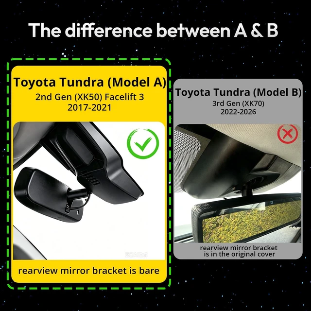 Alt view image 2 of 5 - GATGIT OEM-Fit 4K Dash Cam for Toyota Tundra 2017-2021 & Sequoia 2017-2022