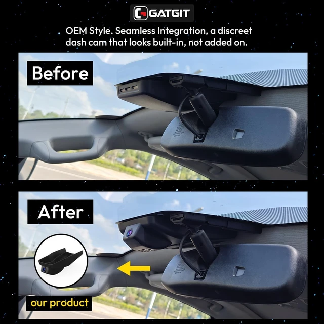 Alt view image 3 of 5 - GATGIT OEM-Fit 4K Dash Cam for Toyota Tundra 2017-2021 & Sequoia 2017-2022