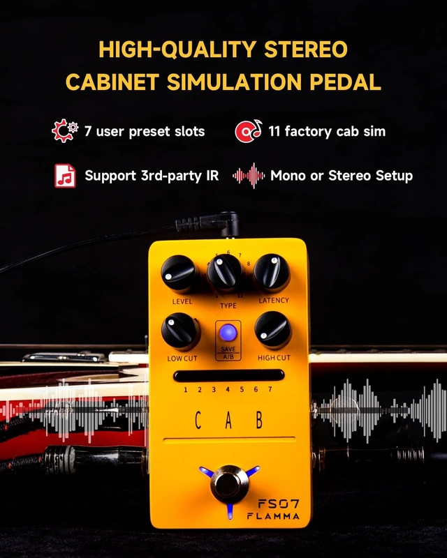 Alt view image 2 of 5 - FLAMMA FS07 Stereo Simulation Pedal Electric Guitar Simulator Effects Pedal with 7 User Preset Slots Support IR Loading Software Editing