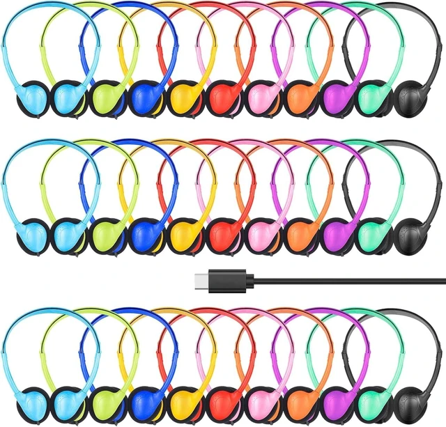Main image of MENGLALA USB C Headphones Bulk for Classroom Kids 50 Pack,Wired USB Type C