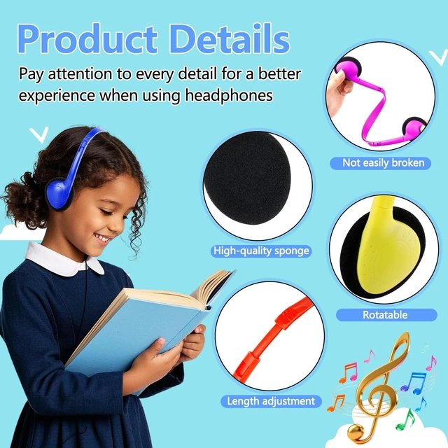 Alt view image 3 of 5 - MENGLALA USB C Headphones Bulk for Classroom Kids 50 Pack,Wired USB Type C