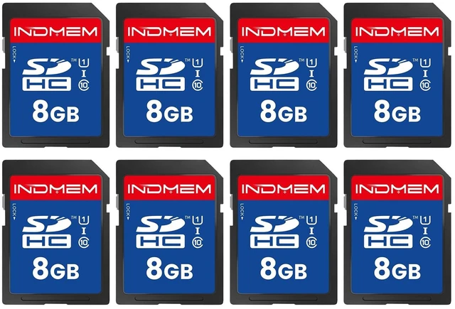 Main image of SD Card 8GB, 8 Packs Class 10 8GB Flash Memory Card MLC Standard Secure Digital Cards Camera Card for Camera, Photo, Music, and Data Storage