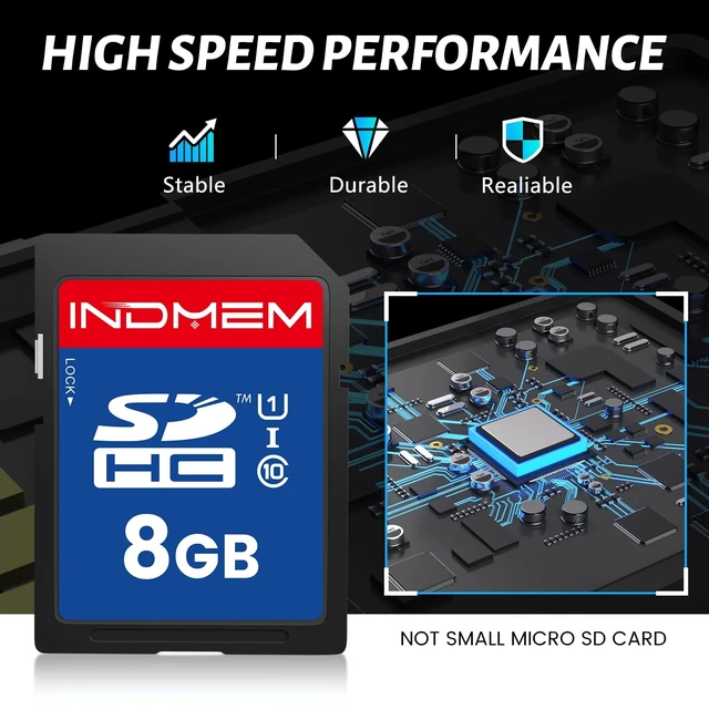 Alt view image 3 of 5 - SD Card 8GB, 8 Packs Class 10 8GB Flash Memory Card MLC Standard Secure Digital Cards Camera Card for Camera, Photo, Music, and Data Storage