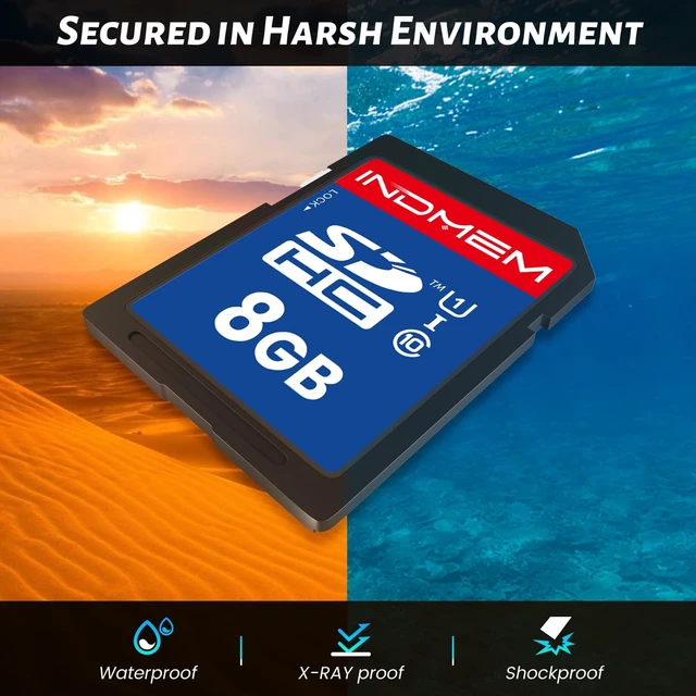 Alt view image 5 of 5 - SD Card 8GB, 8 Packs Class 10 8GB Flash Memory Card MLC Standard Secure Digital Cards Camera Card for Camera, Photo, Music, and Data Storage