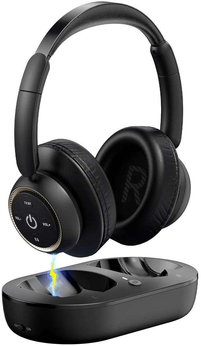 Main image of ZUPVIY Wireless TV Headphones, 2.4GHz Low Delay with Transmitter,BKGD