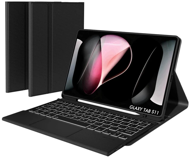 Main image of Doohoeek Keyboard for Samsung Galaxy Tab S11 11 inch 2025, Magnetic Detachable Bluetooth Keyboard with 7-Color Backlit, Precision Trackpad & 3-Angle Stand, Premium Twill Cover for Productivity