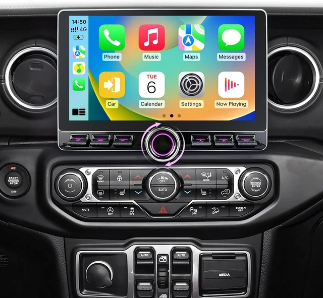 Main image of 10.2 HD 4G+64GB Android15 Car Stereo Radio Upgrade for Jeep Wrangler JL & Gladiator JT 2018-2023 Volume Knob Keybutton Wireless Carplay/Android Auto Steering Wheel Control WiFi USB-C Fast Charg
