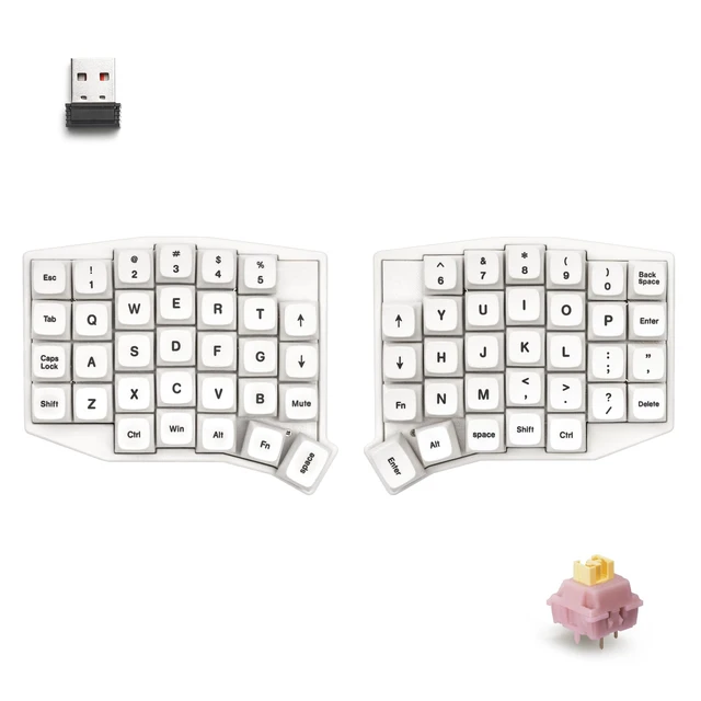 Main image of YIVU Sofle Split Ergonomic Mechanical Keyboard - 2.4G Single-Mode Wireless - Hot-Swappable Silent Switches - QMK/VIA Programmable Columnar-Staggered Layout