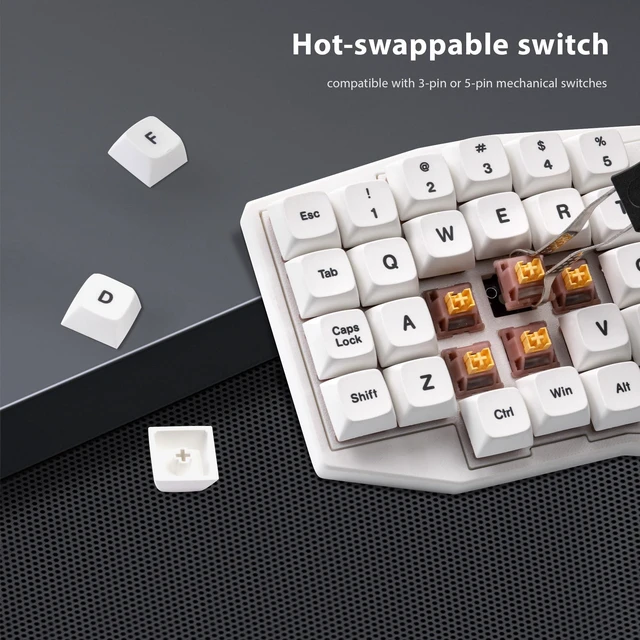 Alt view image 2 of 5 - YIVU Sofle Split Ergonomic Mechanical Keyboard - 2.4G Single-Mode Wireless - Hot-Swappable Silent Switches - QMK/VIA Programmable Columnar-Staggered Layout