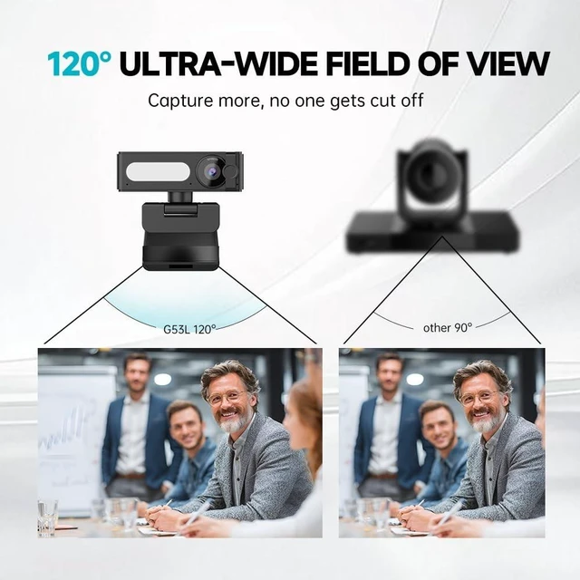 Alt view image 2 of 5 - Sameuo G53L 2K QHD Webcam with 120 Wide-Angle & Dual Mics for PC Laptop