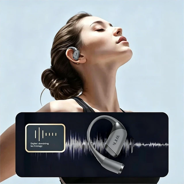 Alt view image 3 of 5 - MLF-M007 AI Translation Earbuds Real Time Open Ear Translator Headphones Real Time Translation Earbuds Global Language Translator Earbuds Voice Amplification Clear Calls Grey