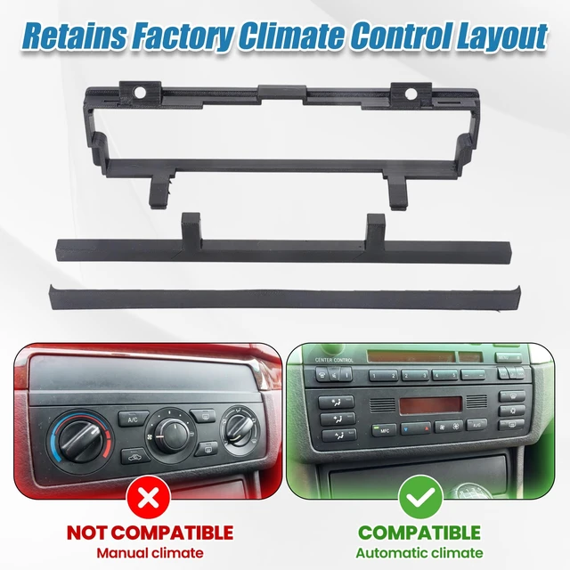 Alt view image 4 of 5 - Foruly 2DIN Dash Installation Kit for BMW E46 with 16:9 Navigation