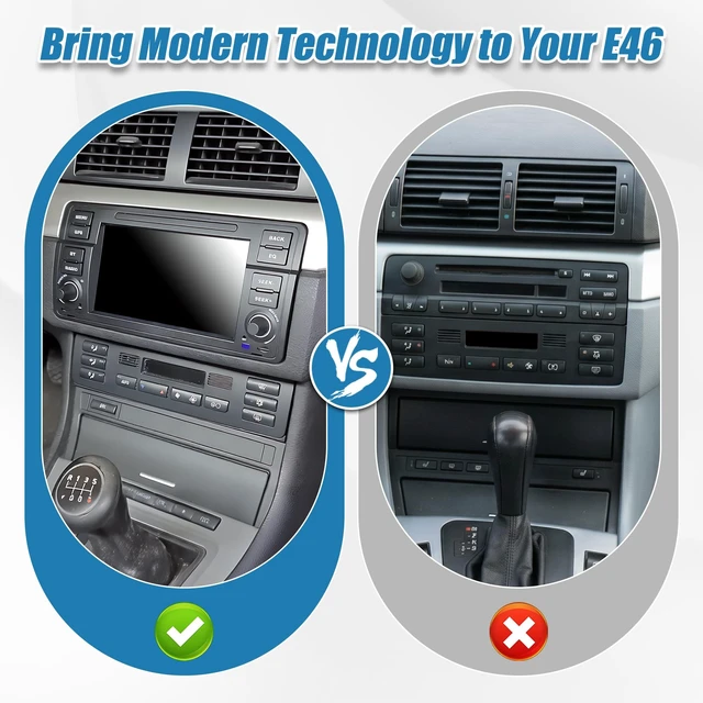 Alt view image 2 of 5 - Foruly 2DIN Dash Installation Kit for BMW E46 with 16:9 Navigation
